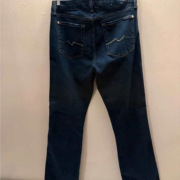 7 For All Mankind Dark Blue Straight Jeans - Picture 4 of 9